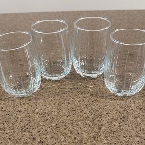 Clear Ribbed Glass Tumbler Set - 4 Pack